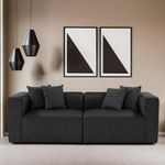 Casa si Gradina - Mobilier - Canapele si coltare - Canapele - Canapea 2 locuri, Atelier Del Sofa, stofa, antracit, 220x90x69 cm - Infinity.ro