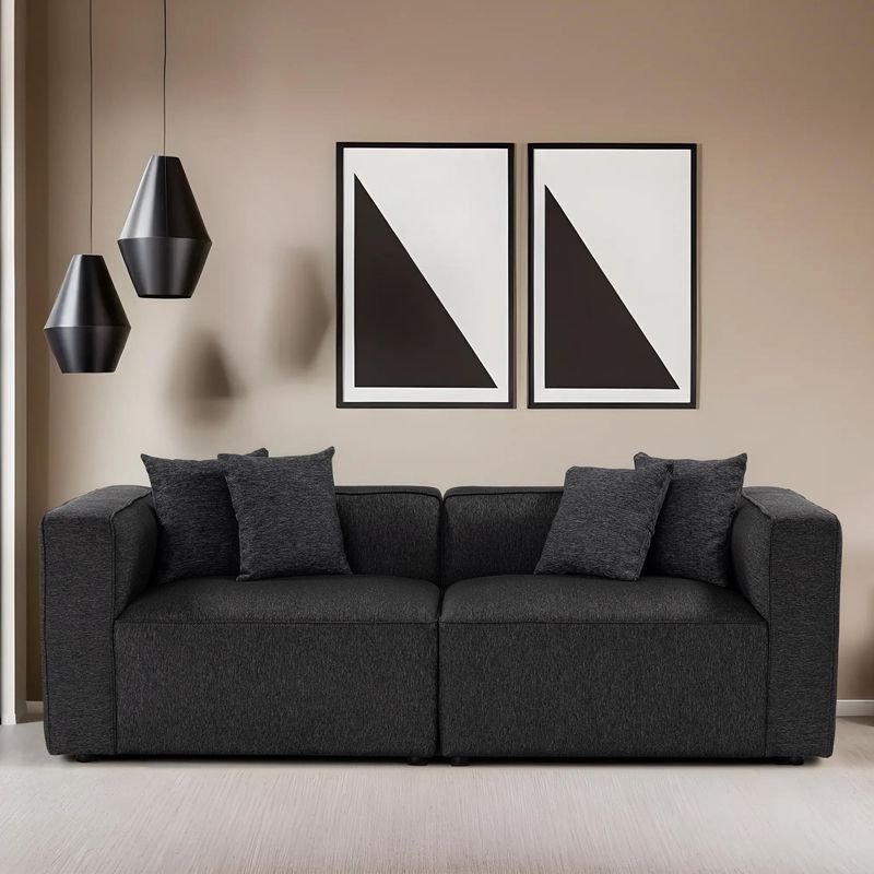 Casa si Gradina - Mobilier - Canapele si coltare - Canapele - Canapea 2 locuri, Atelier Del Sofa, stofa, antracit, 220x90x69 cm - Infinity.ro