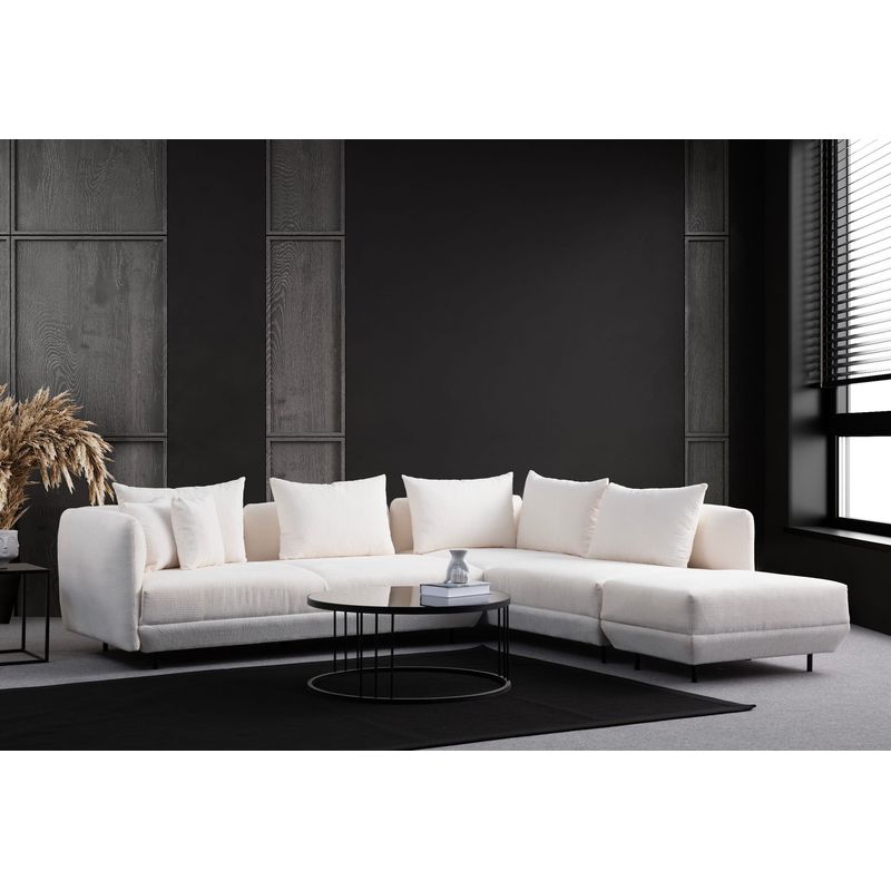 Casa si Gradina - Mobilier - Canapele si coltare - Coltare - Coltar, Atelier Del Sofa, lemn fag si pal, alb, 310x265x102 cm - Infinity.ro