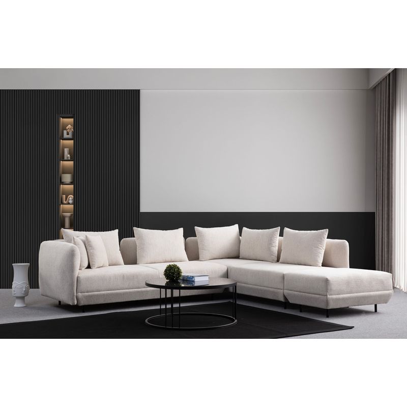 Casa si Gradina - Mobilier - Canapele si coltare - Coltare - Coltar, Atelier Del Sofa, lemn fag si pal, alb, 310x265x102 cm - Infinity.ro