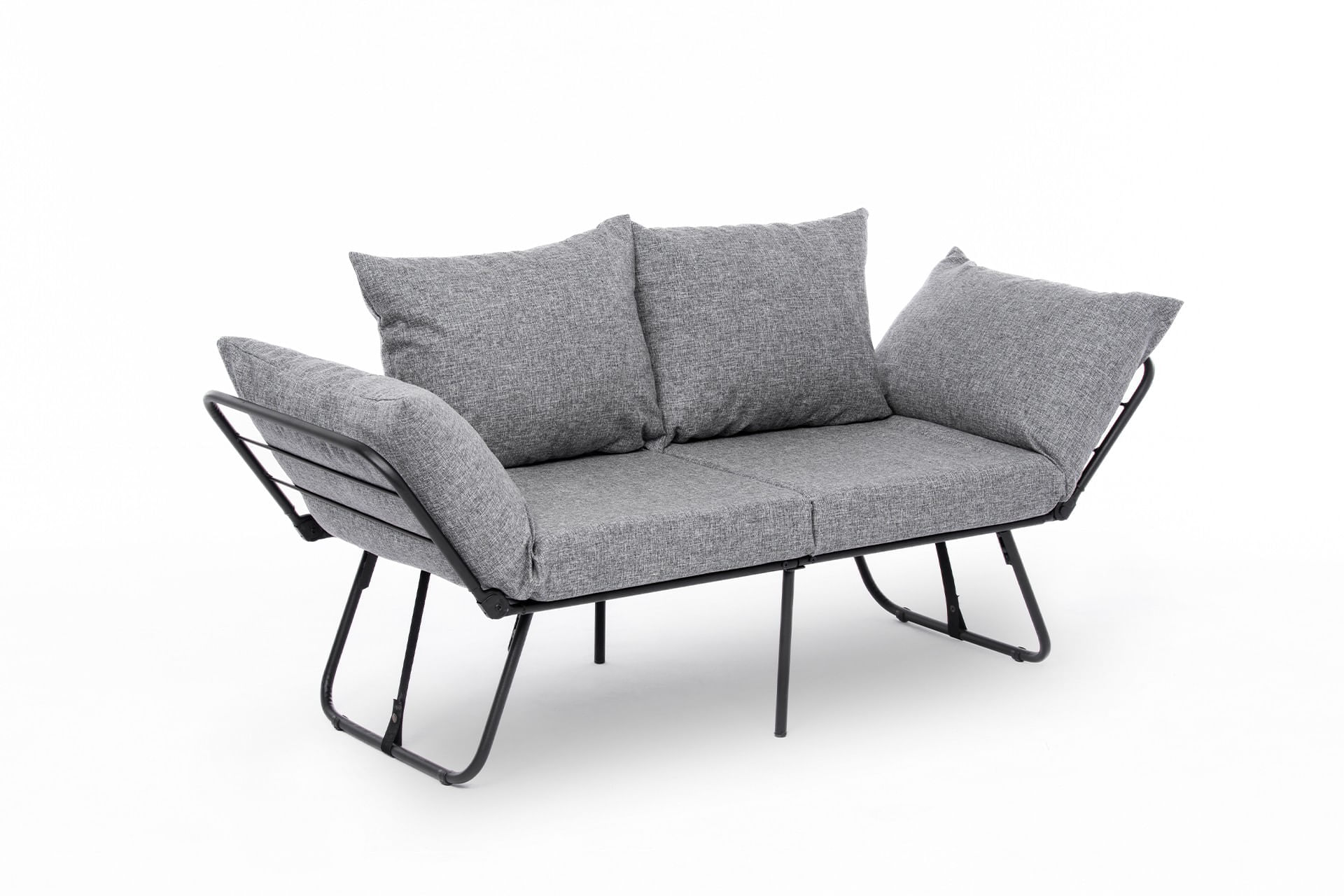 Canapea extensibila 2 locuri, Atelier Del Sofa, stofa in, gri deschis, 150x78x60 cm