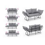 Casa si Gradina - Mobilier - Canapele si coltare - Canapele - Canapea extensibila 2 locuri, Atelier Del Sofa, stofa in, gri deschis, 150x78x60 cm - Infinity.ro