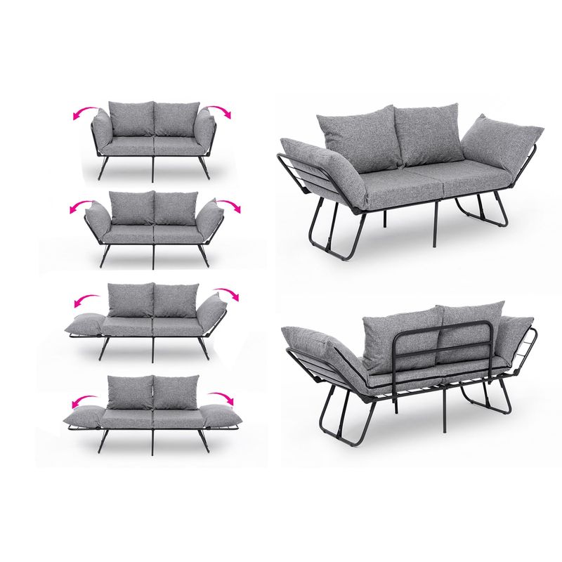 Casa si Gradina - Mobilier - Canapele si coltare - Canapele - Canapea extensibila 2 locuri, Atelier Del Sofa, stofa in, gri deschis, 150x78x60 cm - Infinity.ro