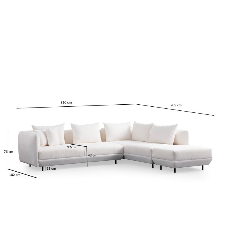 Casa si Gradina - Mobilier - Canapele si coltare - Coltare - Coltar, Atelier Del Sofa, lemn fag si pal, alb, 310x265x102 cm - Infinity.ro