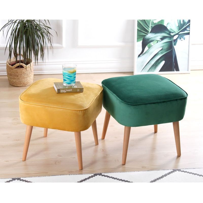 Casa si Gradina - Mobilier - Scaune si fotolii - Tabureti - Taburet, Atelier Del Sofa, catifea, verde, 45x45x43 cm - Infinity.ro