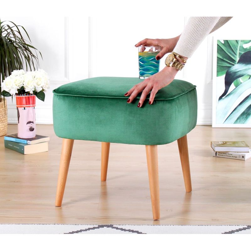 Casa si Gradina - Mobilier - Scaune si fotolii - Tabureti - Taburet, Atelier Del Sofa, catifea, verde, 45x45x43 cm - Infinity.ro