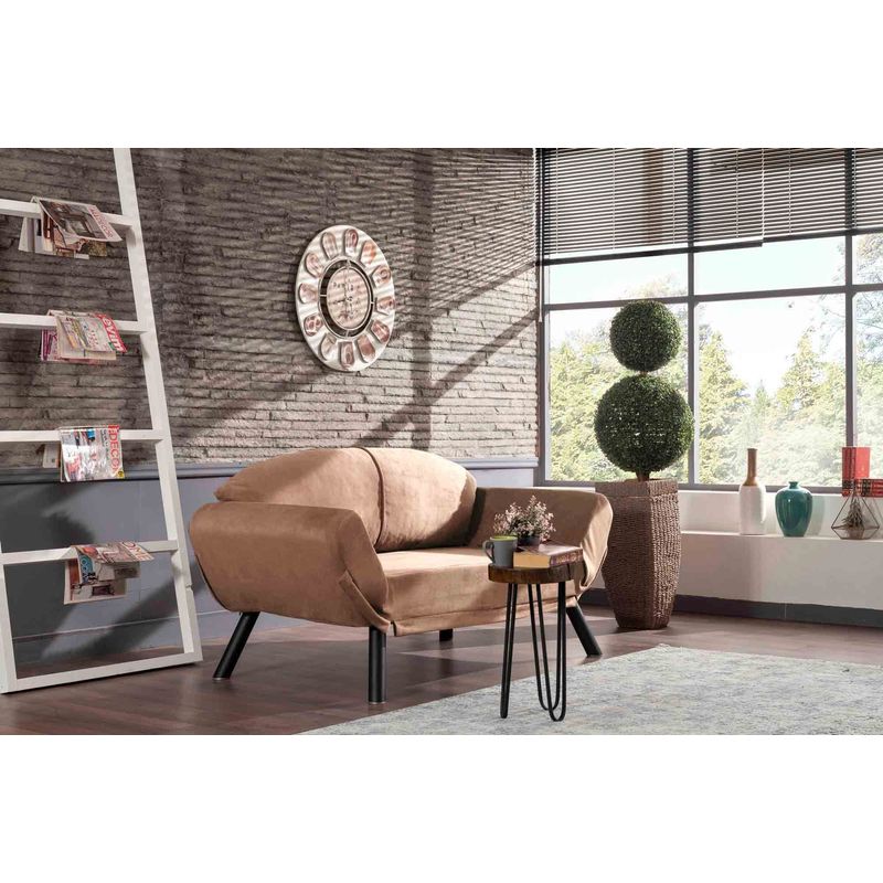 Casa si Gradina - Mobilier - Canapele si coltare - Canapele - Canapea extensibila, Atelier Del Sofa, metal, maro deschis, 177x87x75 cm - Infinity.ro