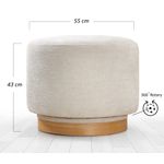 Casa si Gradina - Mobilier - Scaune si fotolii - Tabureti - Taburet, Atelier Del Sofa, 100% bumbac, crem, picioare lemn stejar, 55x55x43 cm, rotativ 360° - Infinity.ro