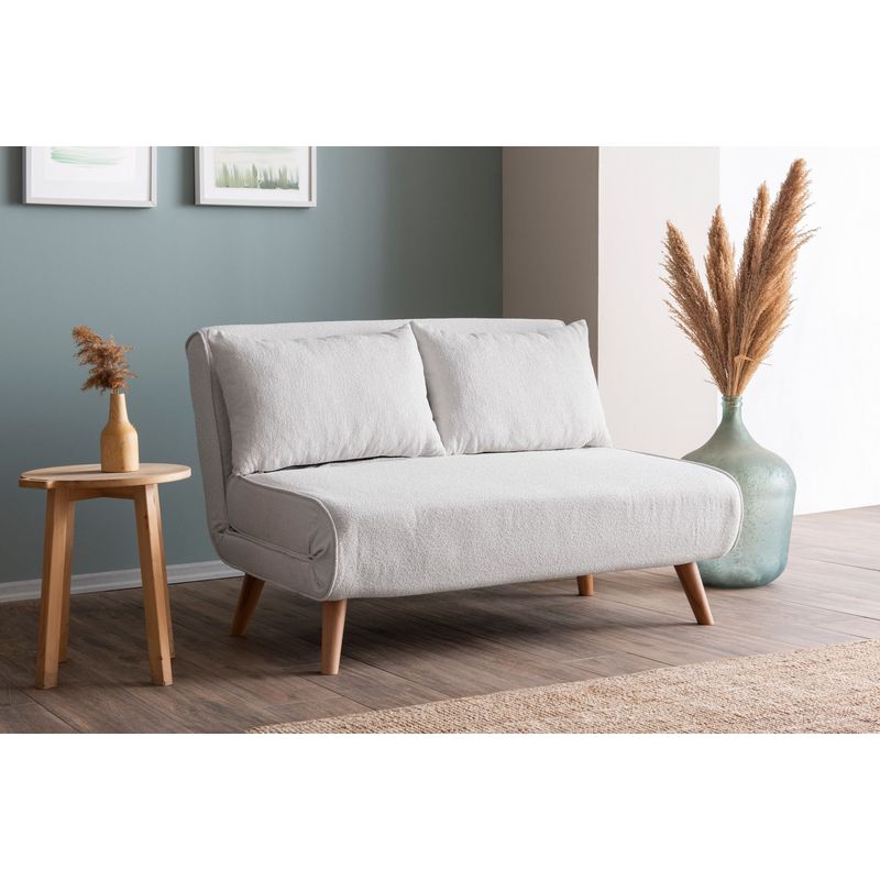 Casa si Gradina - Mobilier - Canapele si coltare - Canapele - Canapea extensibila, Atelier Del Sofa, stofa teddy, alb, 120x180 cm - Infinity.ro