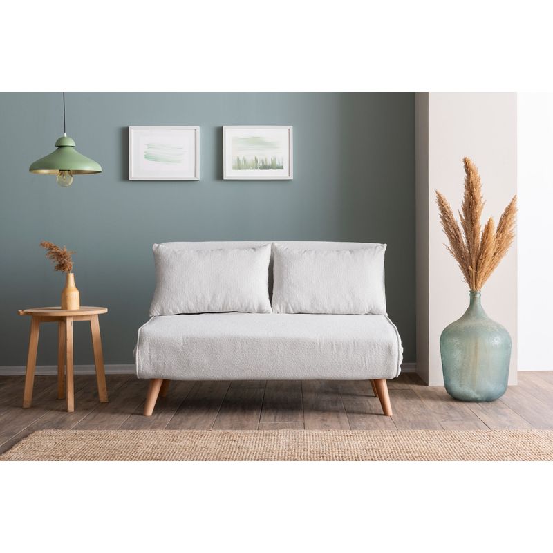 Casa si Gradina - Mobilier - Canapele si coltare - Canapele - Canapea extensibila, Atelier Del Sofa, stofa teddy, alb, 120x180 cm - Infinity.ro