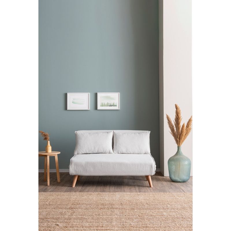 Casa si Gradina - Mobilier - Canapele si coltare - Canapele - Canapea extensibila, Atelier Del Sofa, stofa teddy, alb, 120x180 cm - Infinity.ro