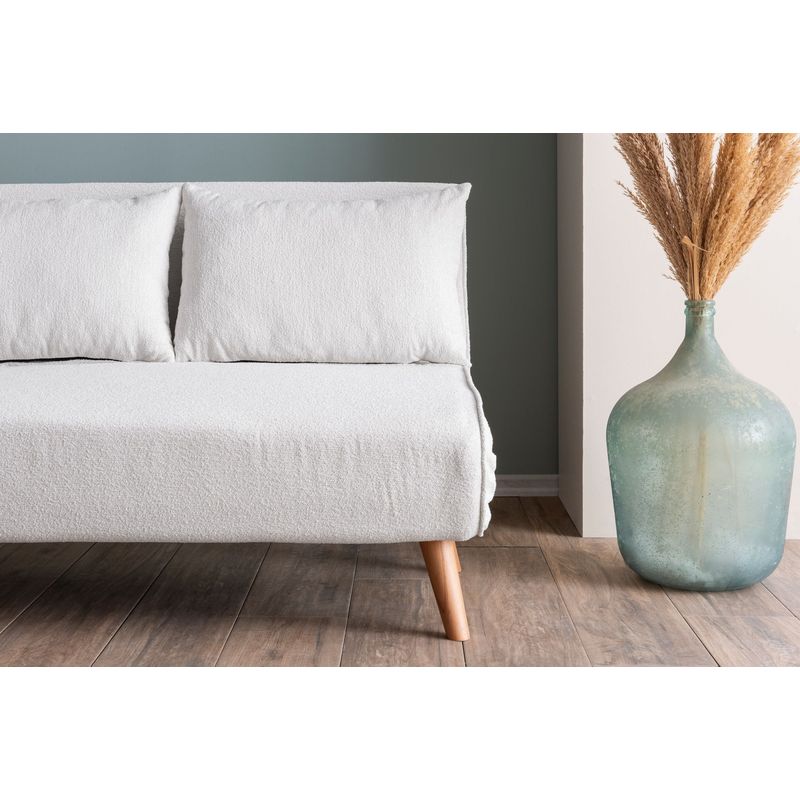 Casa si Gradina - Mobilier - Canapele si coltare - Canapele - Canapea extensibila, Atelier Del Sofa, stofa teddy, alb, 120x180 cm - Infinity.ro