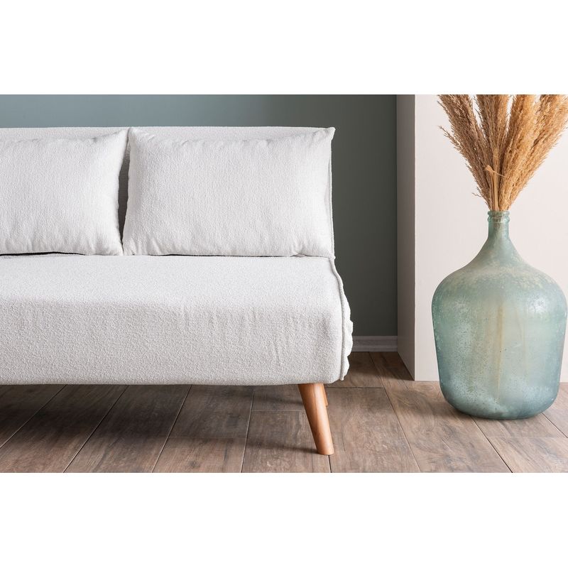Casa si Gradina - Mobilier - Canapele si coltare - Canapele - Canapea extensibila, Atelier Del Sofa, stofa teddy, alb, 120x180 cm - Infinity.ro