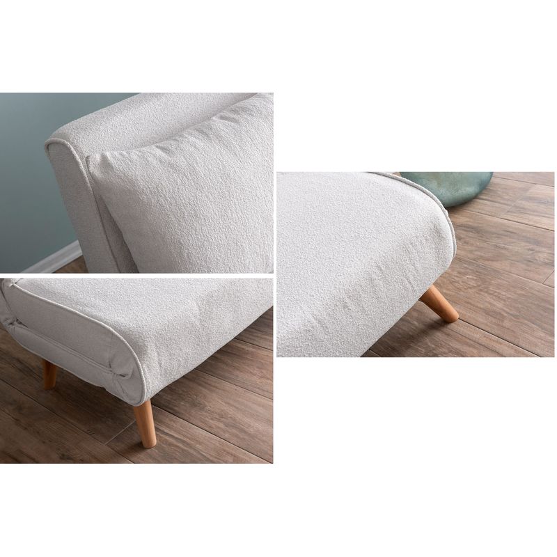 Casa si Gradina - Mobilier - Canapele si coltare - Canapele - Canapea extensibila, Atelier Del Sofa, stofa teddy, alb, 120x180 cm - Infinity.ro