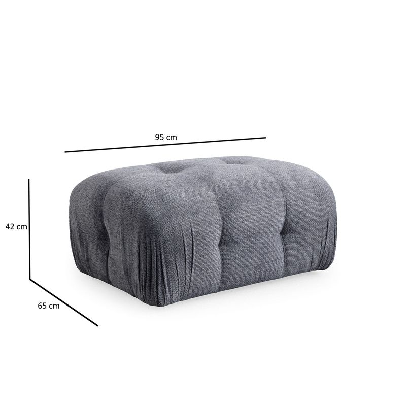 Casa si Gradina - Mobilier - Scaune si fotolii - Tabureti - Taburet, Atelier Del Sofa, poliester, gri, 95x65x75 cm - Infinity.ro