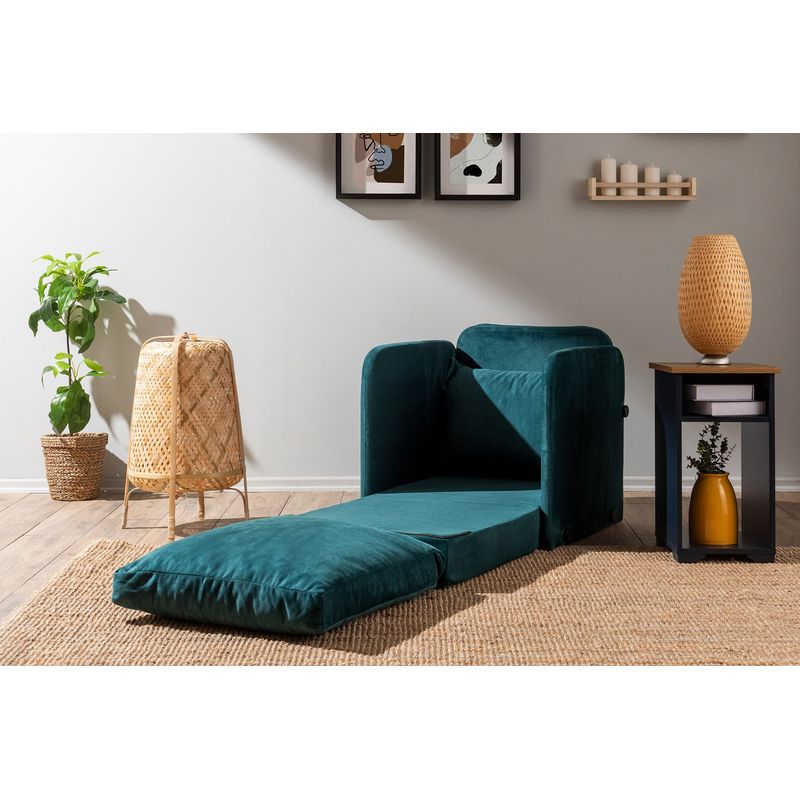 Casa si Gradina - Mobilier - Canapele si coltare - Canapele - Canapea extensibila, Atelier Del Sofa, textil si metal, verde petrol, 68x70x66 cm - Infinity.ro