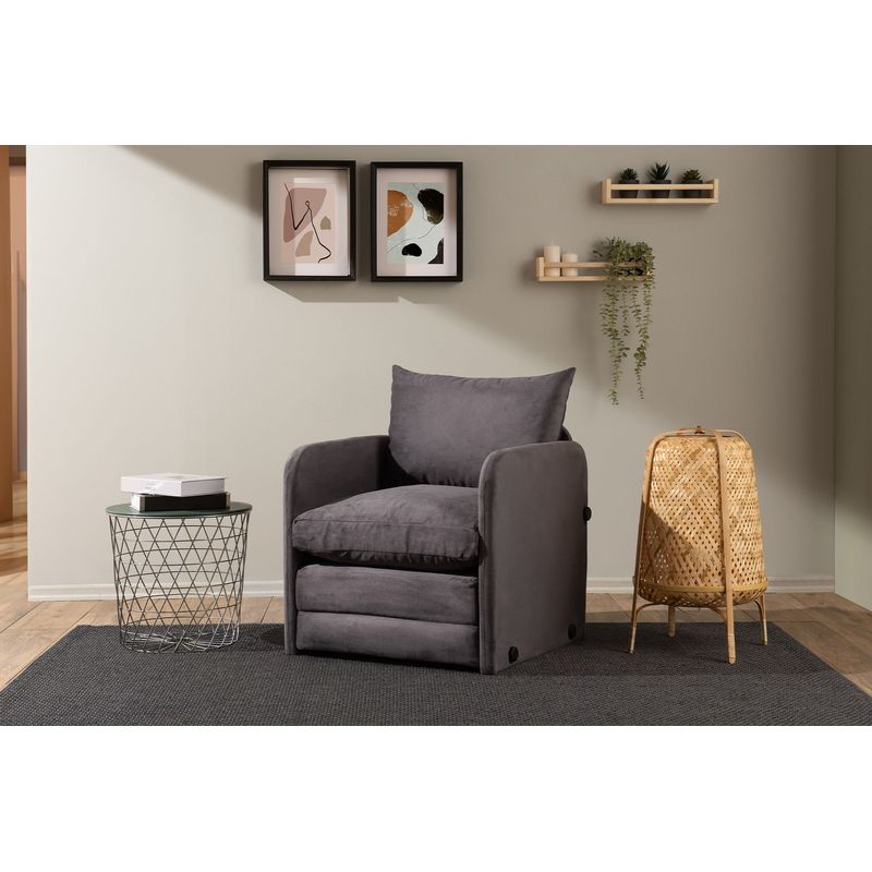 Casa si Gradina - Mobilier - Canapele si coltare - Canapele - Canapea extensibila, Atelier Del Sofa, textil, gri, 68x70x66 cm - Infinity.ro