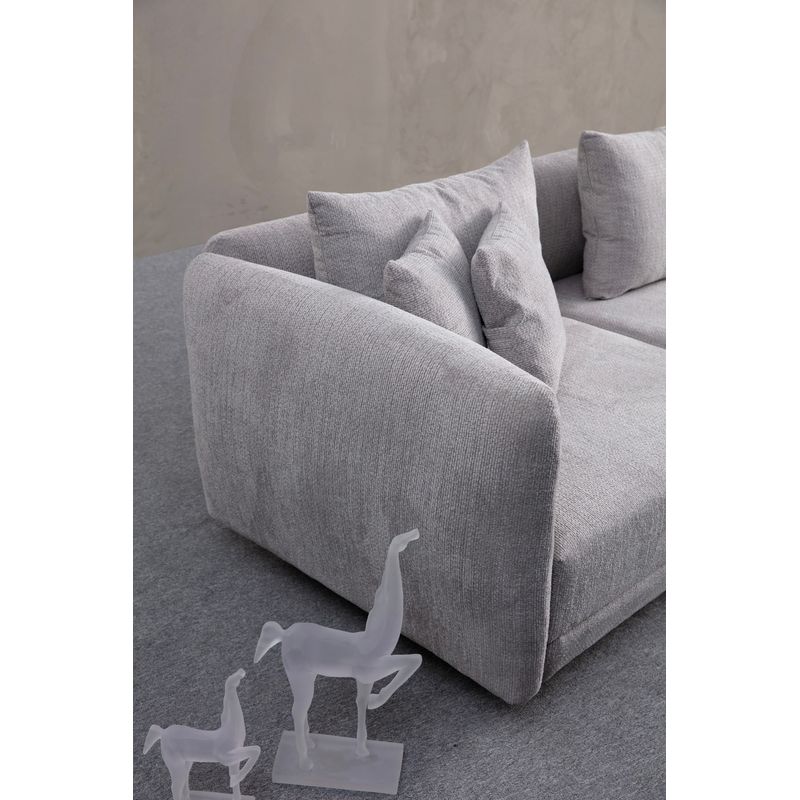Casa si Gradina - Mobilier - Canapele si coltare - Coltare - Coltar, Atelier Del Sofa, lemn de fag si pal, gri deschis, 310x265x102 cm - Infinity.ro