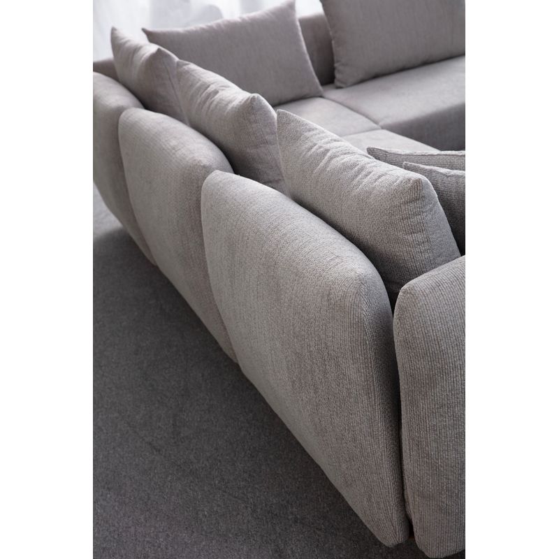 Casa si Gradina - Mobilier - Canapele si coltare - Coltare - Coltar, Atelier Del Sofa, lemn de fag si pal, gri deschis, 310x265x102 cm - Infinity.ro