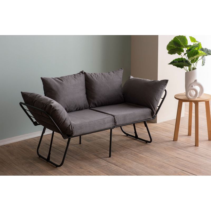 Casa si Gradina - Mobilier - Canapele si coltare - Canapele - Canapea extensibila, Atelier Del Sofa, metal si poliester, gri, 150x78x60 cm - Infinity.ro