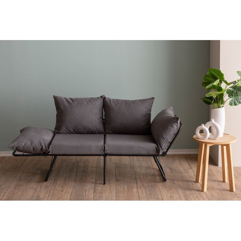 Casa si Gradina - Mobilier - Canapele si coltare - Canapele - Canapea extensibila, Atelier Del Sofa, metal si poliester, gri, 150x78x60 cm - Infinity.ro
