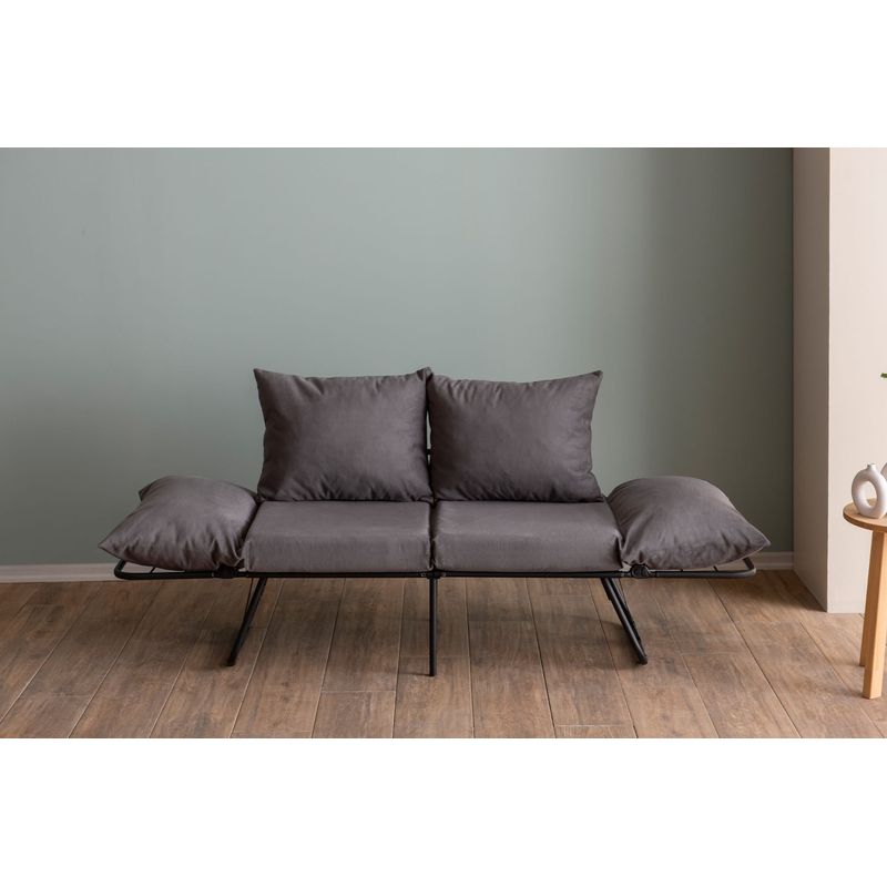 Casa si Gradina - Mobilier - Canapele si coltare - Canapele - Canapea extensibila, Atelier Del Sofa, metal si poliester, gri, 150x78x60 cm - Infinity.ro