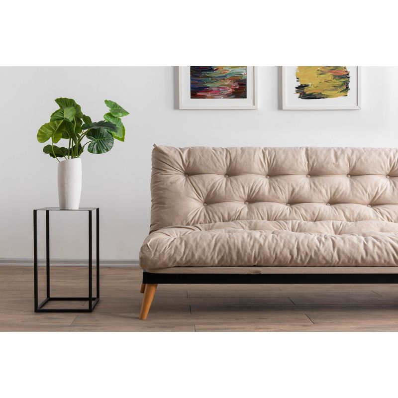 Casa si Gradina - Mobilier - Canapele si coltare - Canapele - Canapea extensibila 3 locuri, Atelier Del Sofa, structura metal, stofa in, crem, 185x92x82 cm - Infinity.ro