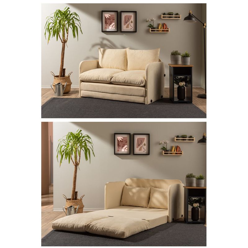 Casa si Gradina - Mobilier - Canapele si coltare - Canapele - Canapea extensibila, Atelier Del Sofa, textil, crem, 128x70x66 cm - Infinity.ro