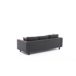 Casa si Gradina - Mobilier - Canapele si coltare - Canapele - Canapea 3 locuri, Atelier Del Sofa, stofa poliester-lin, antracit, 222x83x91 cm - Infinity.ro