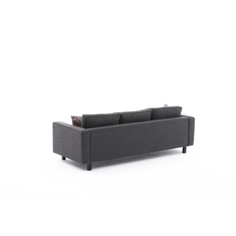 Casa si Gradina - Mobilier - Canapele si coltare - Canapele - Canapea 3 locuri, Atelier Del Sofa, stofa poliester-lin, antracit, 222x83x91 cm - Infinity.ro