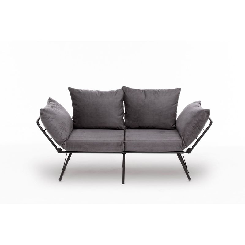 Casa si Gradina - Mobilier - Canapele si coltare - Canapele - Canapea extensibila, Atelier Del Sofa, metal si poliester, gri, 150x78x60 cm - Infinity.ro