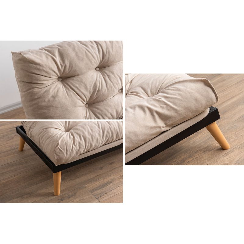 Casa si Gradina - Mobilier - Canapele si coltare - Canapele - Canapea extensibila 3 locuri, Atelier Del Sofa, structura metal, stofa in, crem, 185x92x82 cm - Infinity.ro