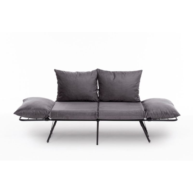Casa si Gradina - Mobilier - Canapele si coltare - Canapele - Canapea extensibila, Atelier Del Sofa, metal si poliester, gri, 150x78x60 cm - Infinity.ro