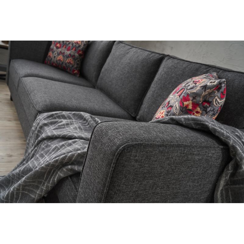 Casa si Gradina - Mobilier - Canapele si coltare - Canapele - Canapea 3 locuri, Atelier Del Sofa, stofa poliester-lin, antracit, 222x83x91 cm - Infinity.ro