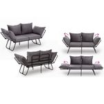 Casa si Gradina - Mobilier - Canapele si coltare - Canapele - Canapea extensibila, Atelier Del Sofa, metal si poliester, gri, 150x78x60 cm - Infinity.ro
