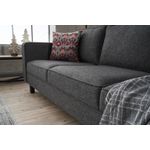 Casa si Gradina - Mobilier - Canapele si coltare - Canapele - Canapea 3 locuri, Atelier Del Sofa, stofa poliester-lin, antracit, 222x83x91 cm - Infinity.ro