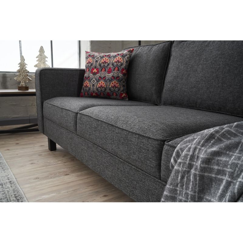 Casa si Gradina - Mobilier - Canapele si coltare - Canapele - Canapea 3 locuri, Atelier Del Sofa, stofa poliester-lin, antracit, 222x83x91 cm - Infinity.ro
