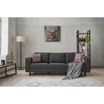 Casa si Gradina - Mobilier - Canapele si coltare - Canapele - Canapea 3 locuri, Atelier Del Sofa, stofa poliester-lin, antracit, 222x83x91 cm - Infinity.ro