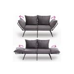 Casa si Gradina - Mobilier - Canapele si coltare - Canapele - Canapea extensibila, Atelier Del Sofa, metal si poliester, gri, 150x78x60 cm - Infinity.ro