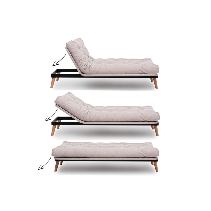 Casa si Gradina - Mobilier - Canapele si coltare - Canapele - Canapea extensibila 3 locuri, Atelier Del Sofa, structura metal, stofa in, crem, 185x92x82 cm - Infinity.ro