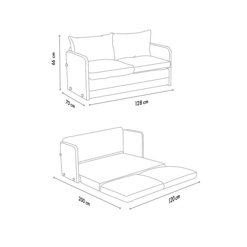 Casa si Gradina - Mobilier - Canapele si coltare - Canapele - Canapea extensibila, Atelier Del Sofa, textil, crem, 128x70x66 cm - Infinity.ro