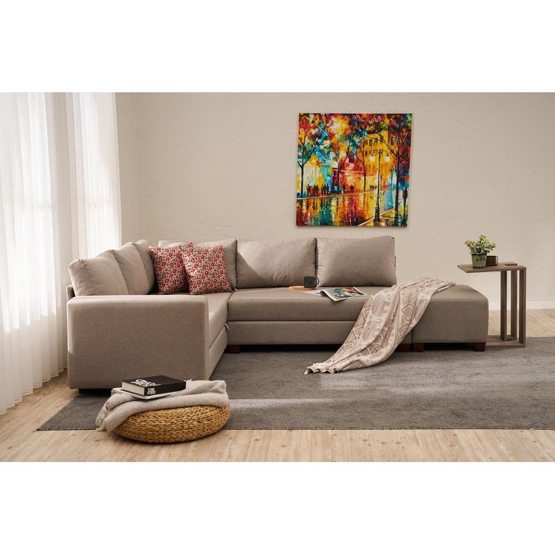 Casa si Gradina - Mobilier - Canapele si coltare - Coltare - Coltar extensibil, Atelier Del Sofa, lemn si pal, bej, 280x210x83 cm - Infinity.ro