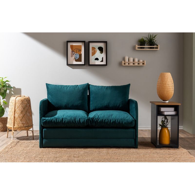 Casa si Gradina - Mobilier - Canapele si coltare - Canapele - Canapea extensibila, Atelier Del Sofa, textil, verde petrol, 128x70x66 cm - Infinity.ro