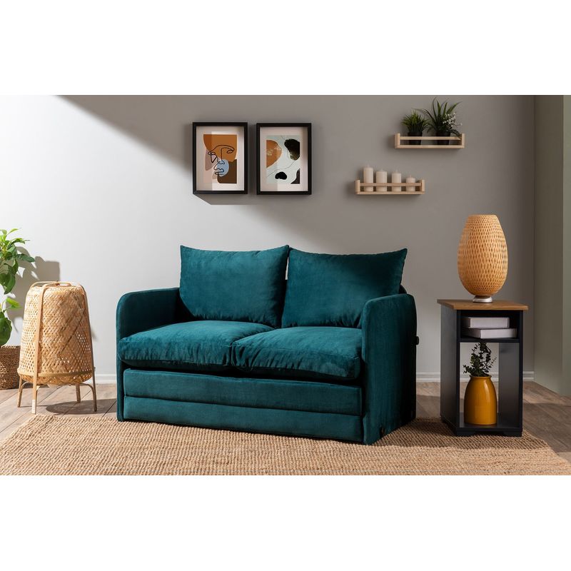 Casa si Gradina - Mobilier - Canapele si coltare - Canapele - Canapea extensibila, Atelier Del Sofa, textil, verde petrol, 128x70x66 cm - Infinity.ro