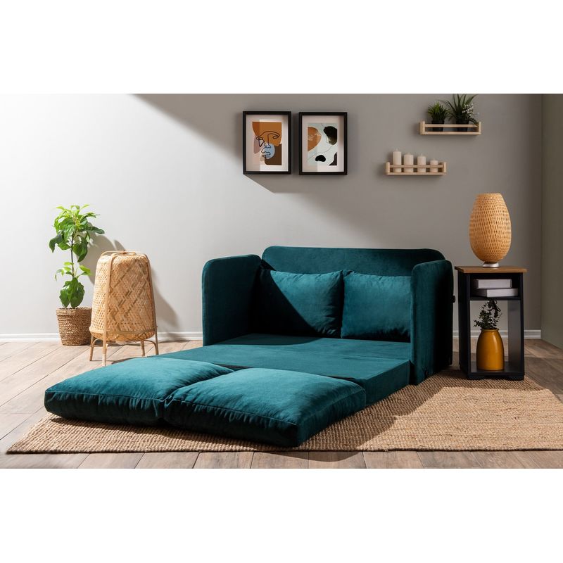 Casa si Gradina - Mobilier - Canapele si coltare - Canapele - Canapea extensibila, Atelier Del Sofa, textil, verde petrol, 128x70x66 cm - Infinity.ro