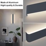 Casa si Gradina - Corpuri si surse de iluminat - Plafoniere, aplice si spoturi - Aplica led de perete 61 cm, 20w, alb natural 4000k, IP44, gri inchis, aluminiu, iluminat interior, montaj usor, 220V - Infinity.ro