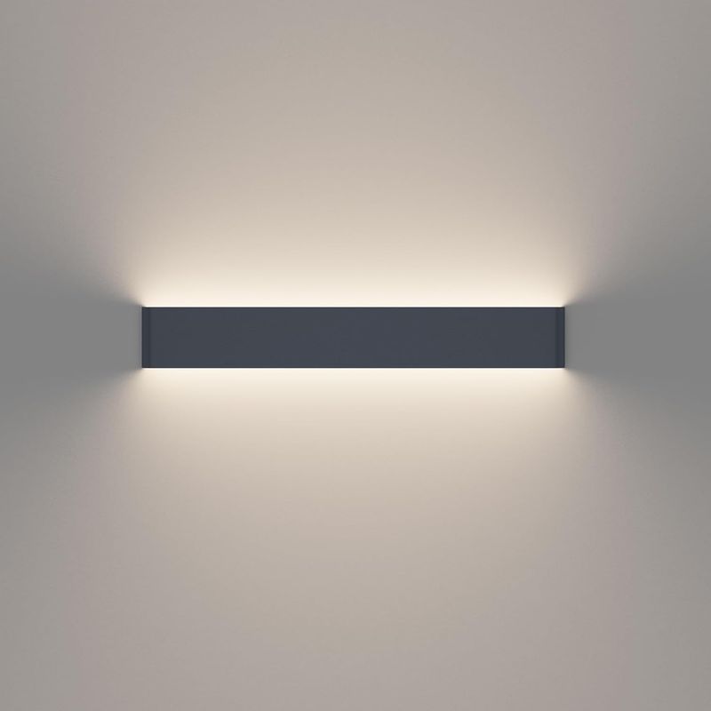 Casa si Gradina - Corpuri si surse de iluminat - Plafoniere, aplice si spoturi - Aplica led de perete 61 cm, 20w, alb natural 4000k, IP44, gri inchis, aluminiu, iluminat interior, montaj usor, 220V - Infinity.ro