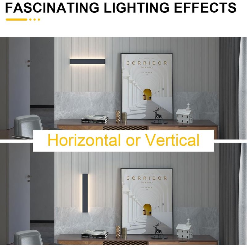 Casa si Gradina - Corpuri si surse de iluminat - Plafoniere, aplice si spoturi - Aplica led de perete 61 cm, 20w, alb natural 4000k, IP44, gri inchis, aluminiu, iluminat interior, montaj usor, 220V - Infinity.ro