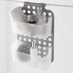 Casa si Gradina - Sanitare - Suporturi si accesorii baie - Suporturi baie - Raft baie plastic, 2 nivele, perete dus, gri/transparent - Infinity.ro