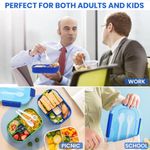 Casa si Gradina - Bucatarie si vesela - Organizare si depozitare bucatarie - Cutii alimentare - Caserola cu 4 compartimente pentru mancare, compatibila cu masina de spalat vase, cu furculita inclusa, fara BPA - Infinity.ro